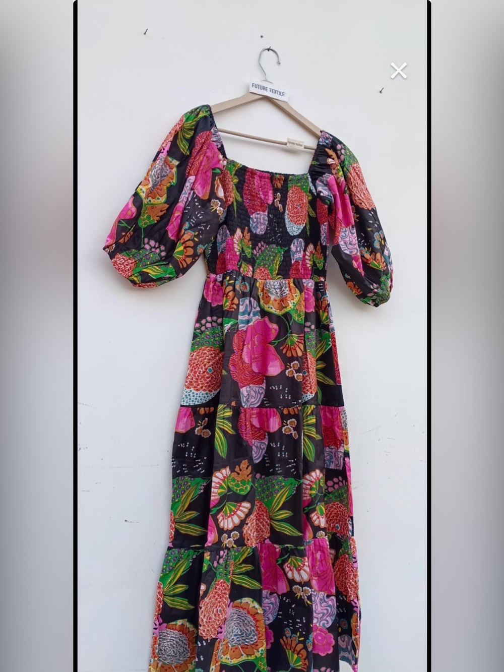 Brand New Floral Cotton Dress Hand Block Printed - Picture 4 of 4